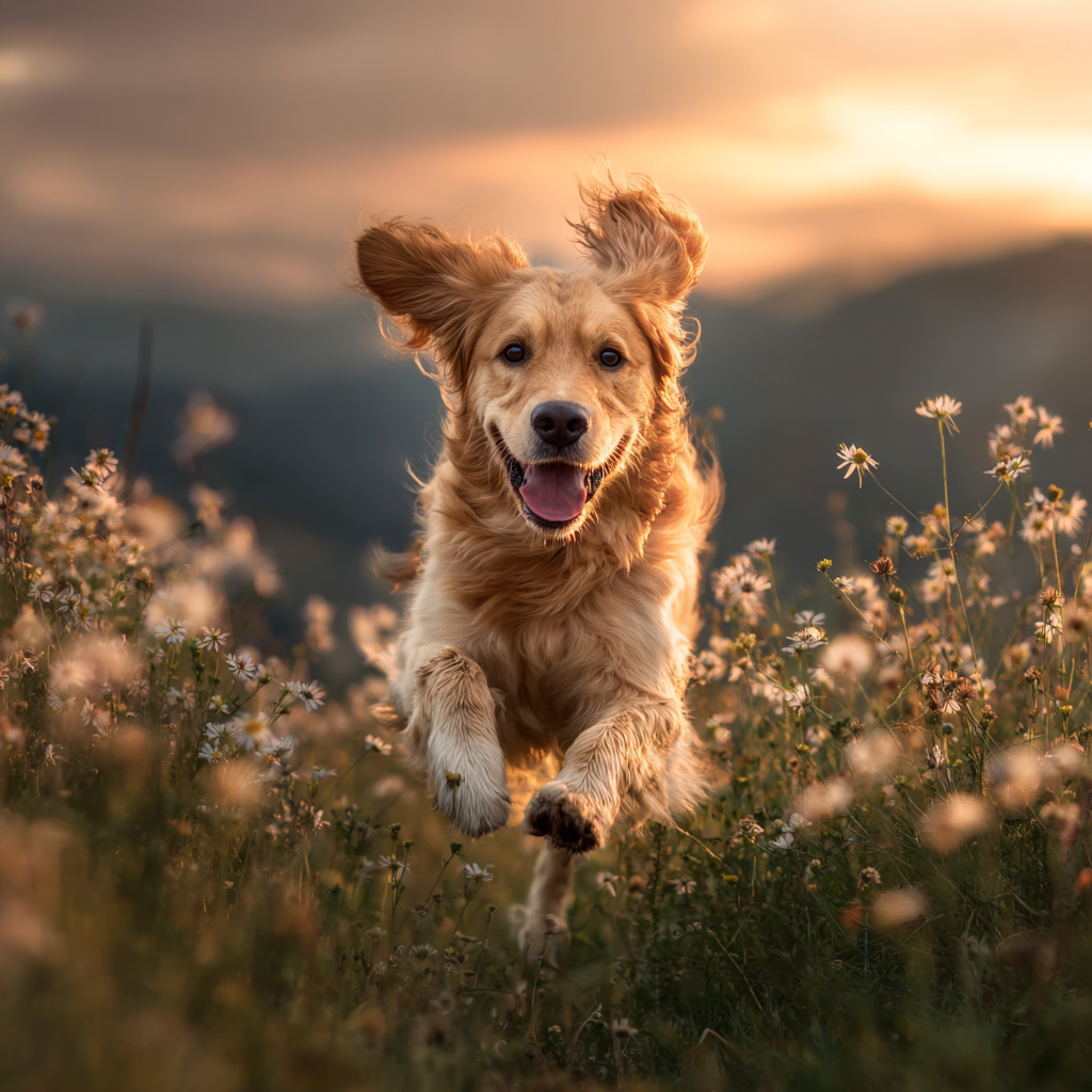 Glücklicher Hund mit Besitzer